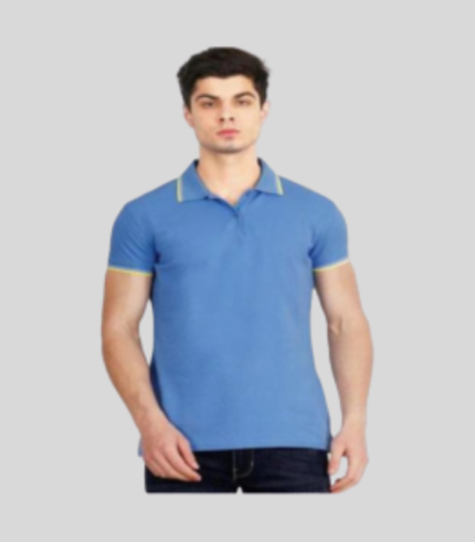 UCB Polo Cotton Tipping T-shirt Sea Blue