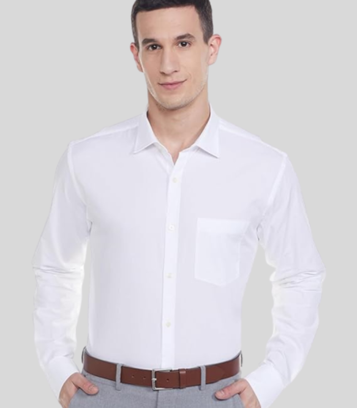 Mens Regular FitFormal Shirt White(Park Avenue)