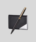 Atlas Gloss Black Ballpoint Pen With Business Card Holder