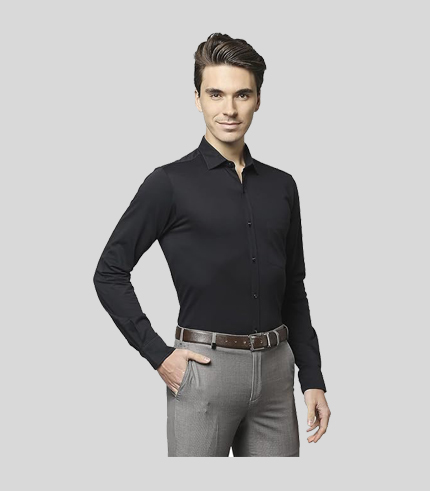 Park Avenue Men's Regular Fit Formal Shirt Black